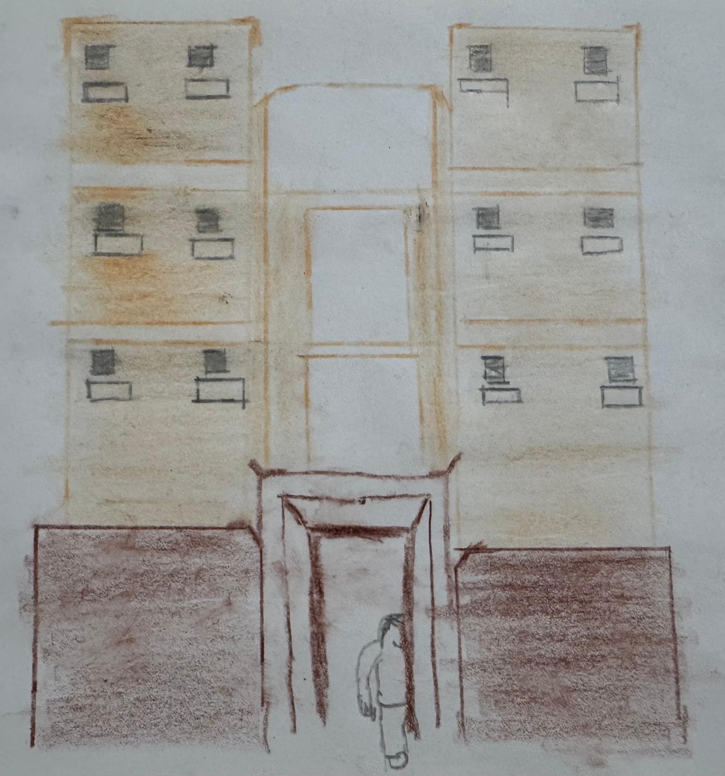 Drawing of a residential building