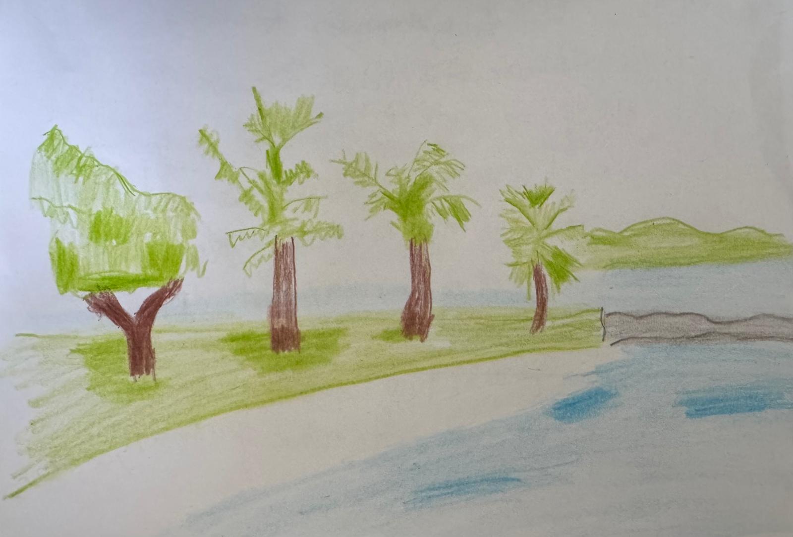 drawing of seaside