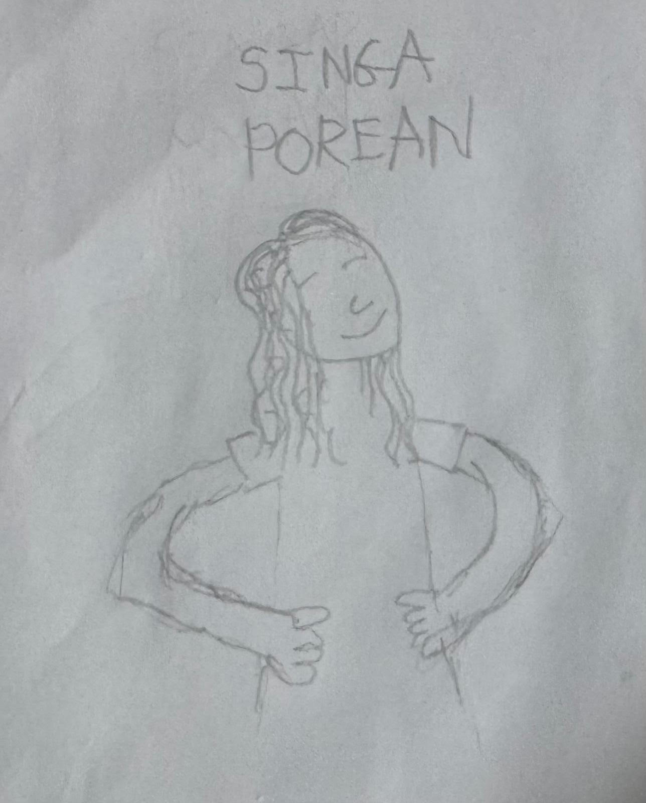 Drawing of a person being proud