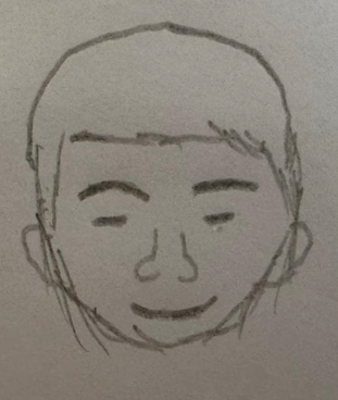 Drawing of a person looking peaceful