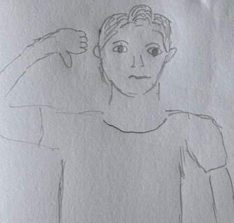 drawing of a disagreeable face