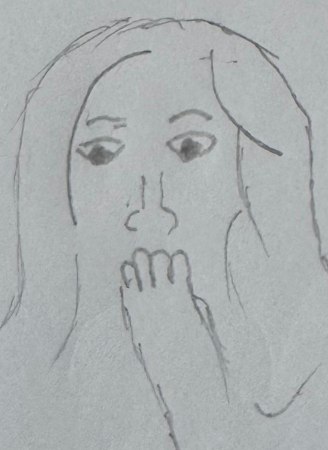 drawing of a worried face